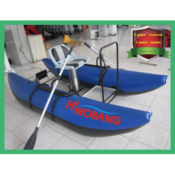 Barco pontón inflable de forma única para la pesca y el deporte